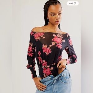 Free People x Intimately Undercover Printed Bodysuit Size M NWOT Floral